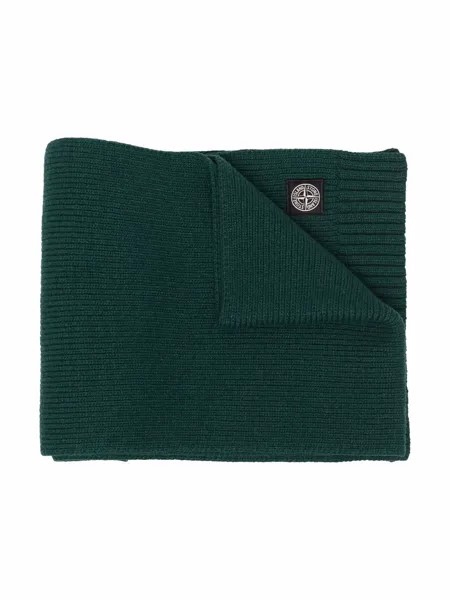 Stone Island Junior шарф с нашивкой-логотипом