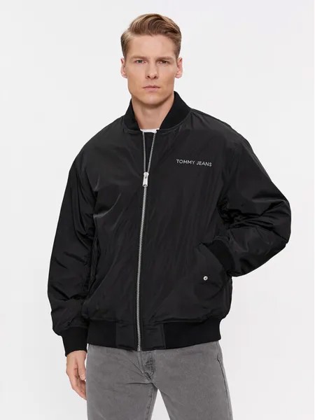 Бомбер стандартного кроя Tommy Jeans, черный