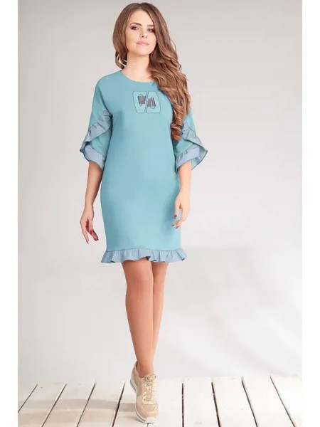 Платье 4456-голубой