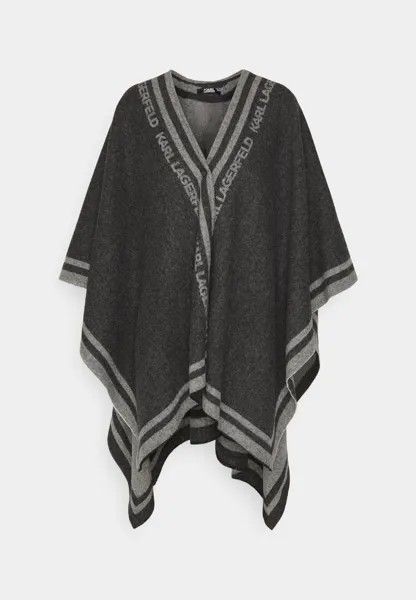 Пончо KARL LAGERFELD ESSENTIAL PONCHO, цвет grey melange