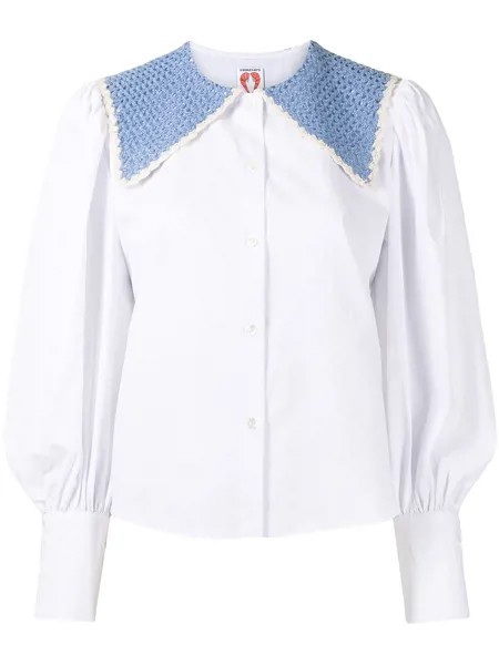 Shrimps crochet collar shirt