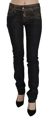 GALLIANO Джинсы Черные золотистые джинсовые брюки-скинни со средней талией s. W28 Рекомендуемая розничная цена 500 долларов США