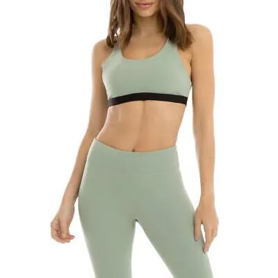 Женский спортивный бюстгальтер с вырезами Koral Activewear Tax Blackout Green M BHFO 6705