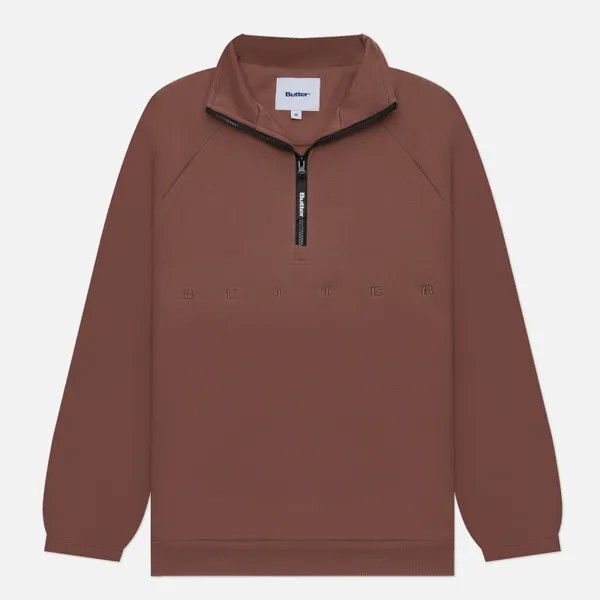 Мужская толстовка Butter Goods Hampshire 1/4 Zip коричневый, Размер S