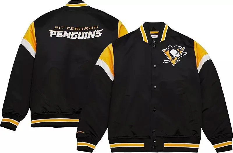 Черная атласная куртка Mitchell & Ness Pittsburgh Penguins