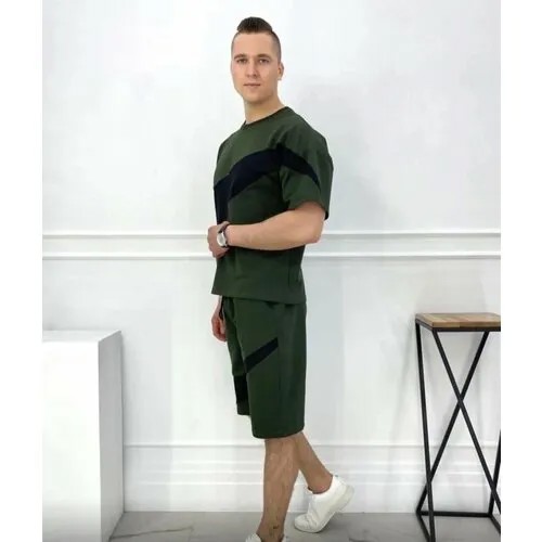 Костюм спортивный Jools Fashion, размер 54, зеленый