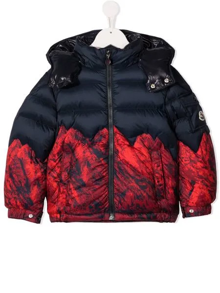 Moncler Enfant пуховик с принтом