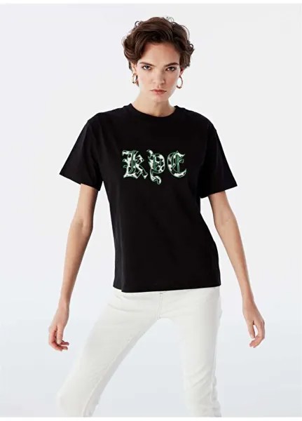 Черная женская футболка с круглым вырезом TS1240070024001 Twist, черный