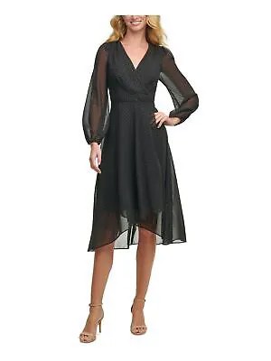 TOMMY HILFIGER Женское черное вечернее платье длиной до колена с длинными рукавами 12