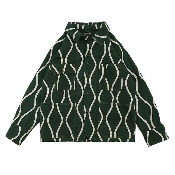 Kapital, Мужская японская Свободная куртка в стиле оверсайз с принтом в виде волн, тонкая ветровка, куртка