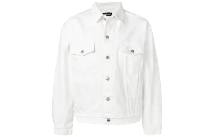 Куртка джинсовая Balenciaga с логотипом, белый