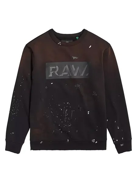 Толстовка из хлопковой смеси с логотипом Splatter G-Star Raw, черный