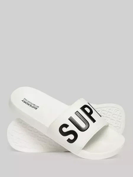 Шлепанцы Superdry Vegan Core Logo Pool, цвет optic/black
