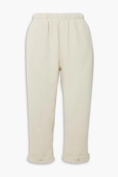 Укороченные спортивные брюки из французской хлопковой махры Les Tien, слоновая кость