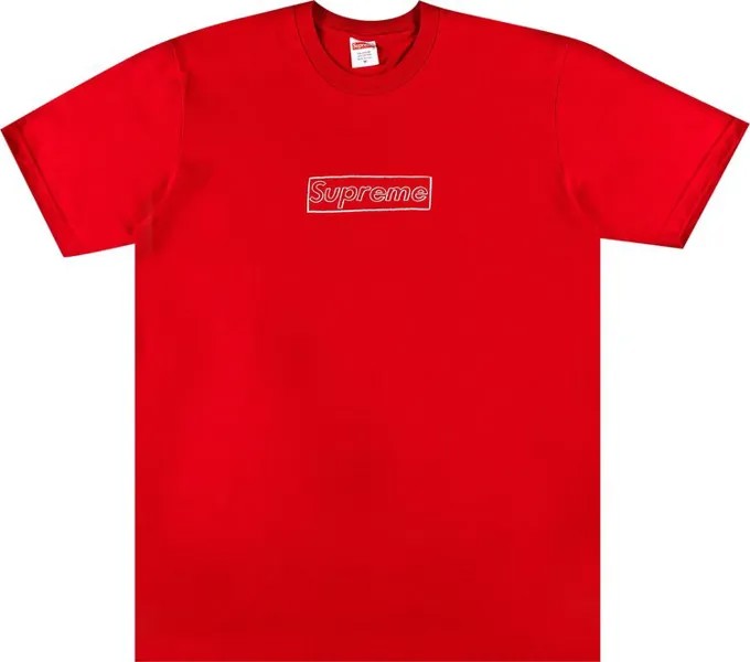 Футболка Supreme x KAWS Chalk Logo Tee 'Red', красный