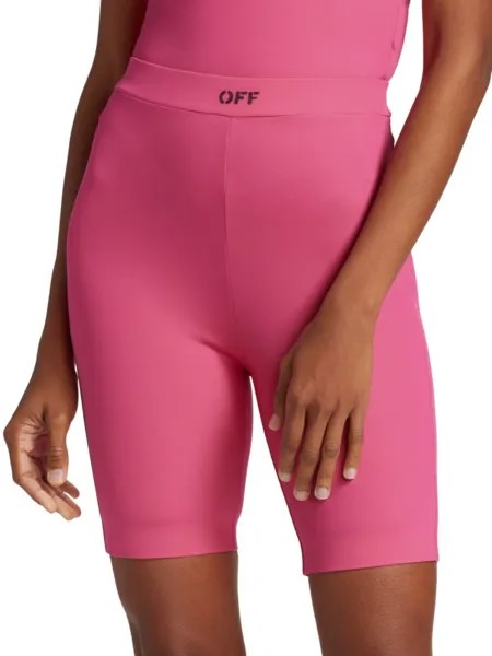 Байкерские шорты с логотипом Off-White, цвет Fuschia