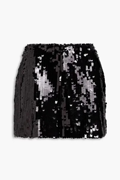 Тюлевые шорты с пайетками Carolina Herrera, черный