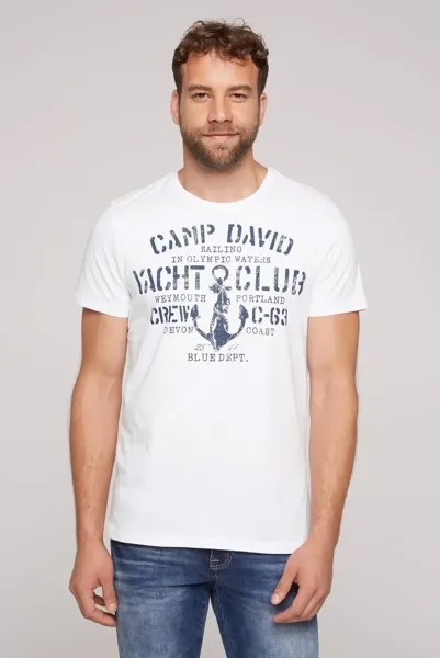 Рубашка CAMP DAVID с круглым вырезом, хлопок, белый