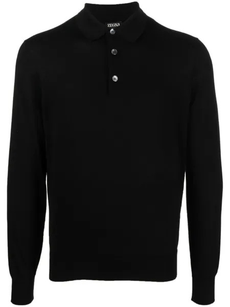 Zegna трикотажная рубашка поло, черный