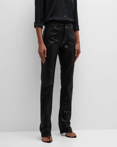 Джинсы прямого кроя из денима с восковым напылением Shilah Ralph Lauren Collection
