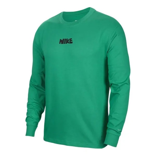 Футболка Nike Sportswear Logo Long Sleeve Tee 'Green', зеленый