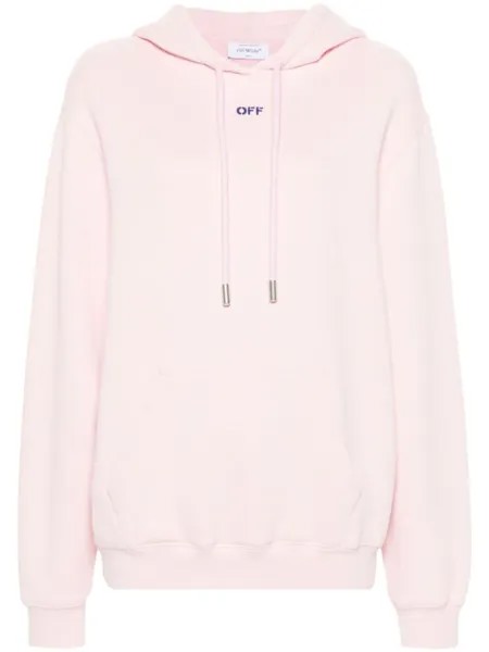 Off-White худи с вышитым логотипом, розовый
