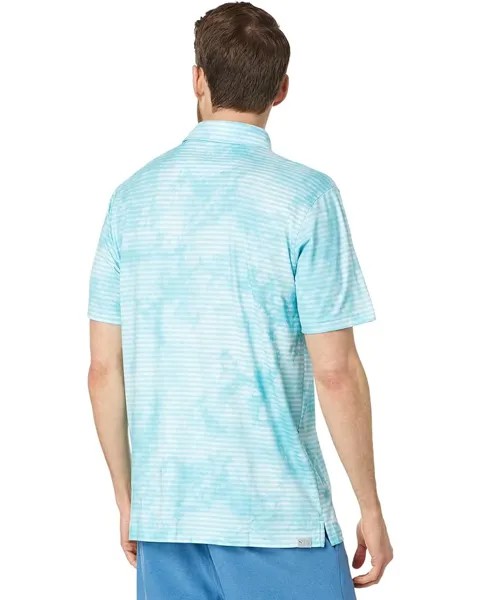 Поло Puma Cloudspun Dye Stripe Polo, цвет Tropical Aqua