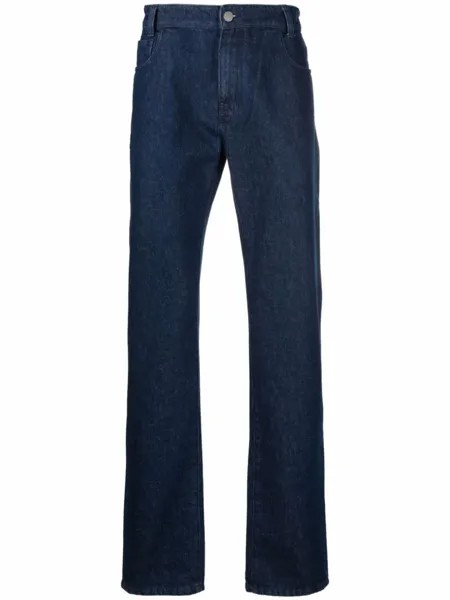Raf Simons джинсы bootcut с нашивкой-логотипом, синий