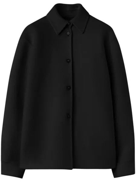 Jil Sander куртка-рубашка из смесовой вирджинской шерсти, черный