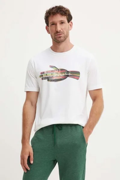 Хлопковая футболка PS Paul Smith, бежевый