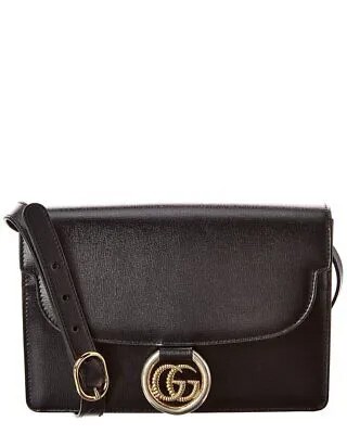 Женская кожаная сумка через плечо Gucci Torchon Double G, черная
