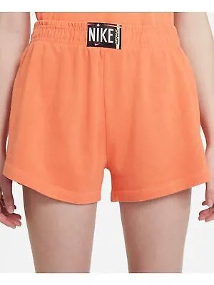 Женские оранжевые шорты с логотипом NIKE на талии и нижнем крае с разрезами и карманами, шорты S