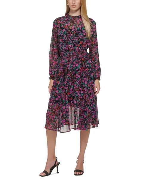 Платье-миди с цветочным принтом Calvin Klein