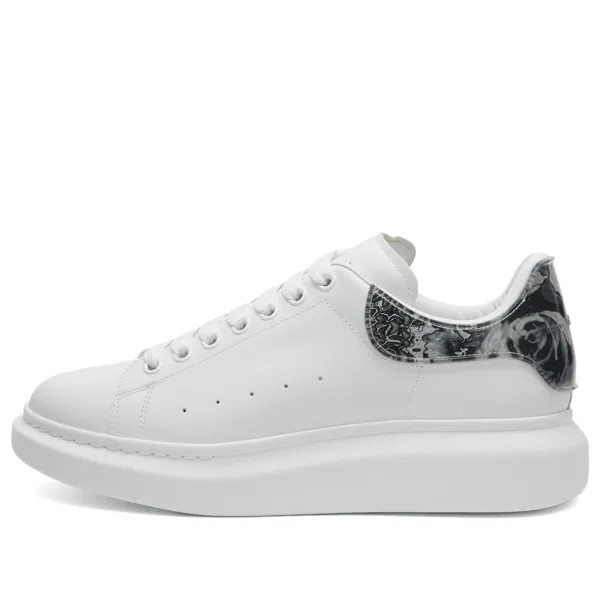 Кроссовки Alexander Mcqueen Metalic Flower Tab Oversized Sneaker, цвет White & Silver