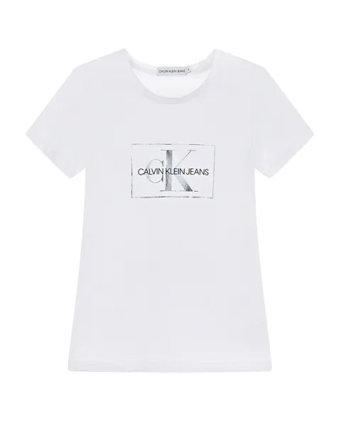 Белая футболка с логотипом Calvin Klein детская
