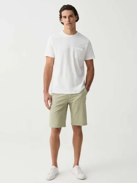 Хлопковые шорты-бермуды Chino Ovs, цвет light green