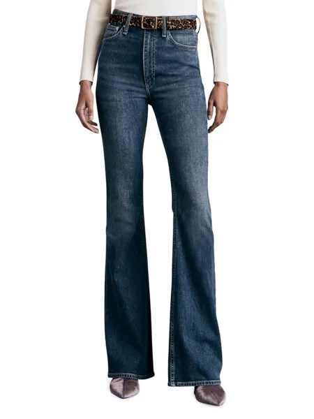 Расклешенные джинсы Casey с высокой талией Rag & Bone, цвет Corso