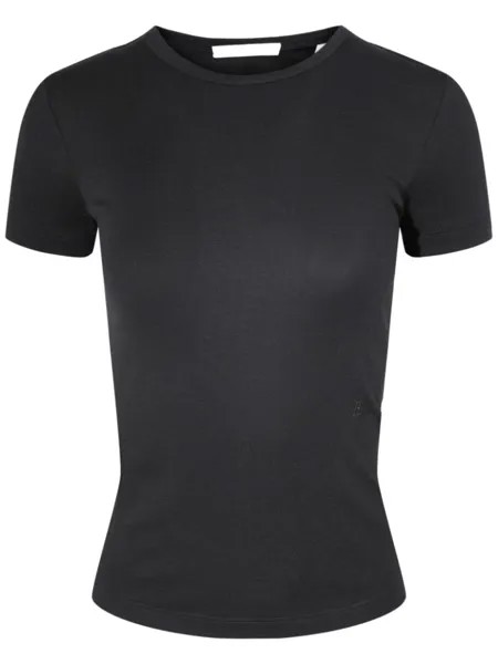 Helmut Lang топ Shrunken в рубчик, черный