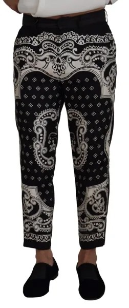 Брюки DOLCE - GABBANA Черные шелковые брюки с банданой с принтом IT48/W34/M Рекомендуемая розничная цена 1350 долларов США