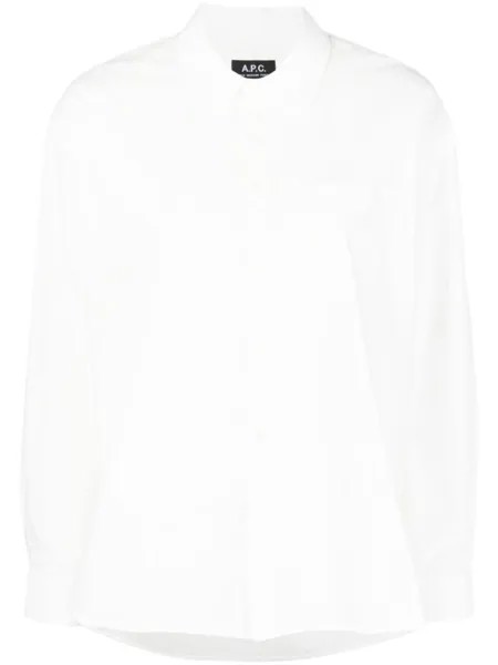 A.P.C. рубашка Boyfriend с вышитым логотипом, белый