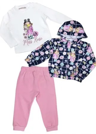 Baby Rose Комплект для девочки жакет, лонгслив, брюки 7692