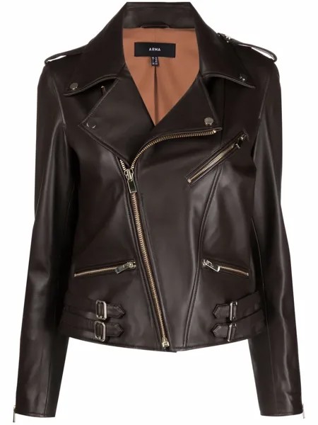 Arma buckle-detail leather biker jacket