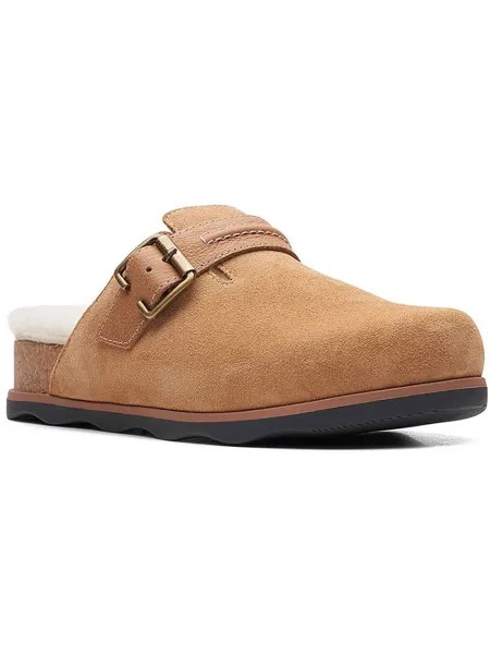 Женские мюли Brynn из искусственного меха Clarks, цвет Tan Suede