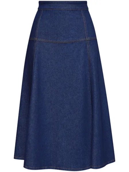 Oscar de la Renta джинсовая юбка миди, синий