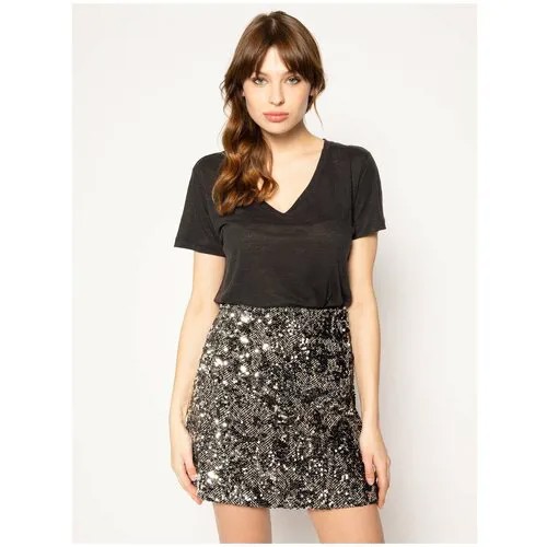 Футболка Lee Women V Neck Tee, размер M, черный