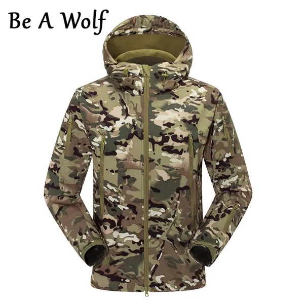Be A Wolf, куртки для походов, софтшелл, спортивные, камуфляжные, для охоты, для мужчин, зимняя, внутренняя, флисовая, водонепроницаемая куртка, для кемпинга, для катания на лыжах, одежда F056