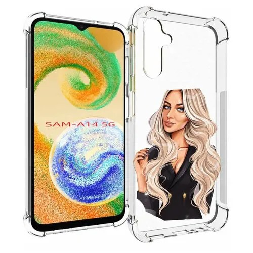 Чехол MyPads Платье-пиджак женский для Samsung Galaxy A14 5G задняя-панель-накладка-бампер