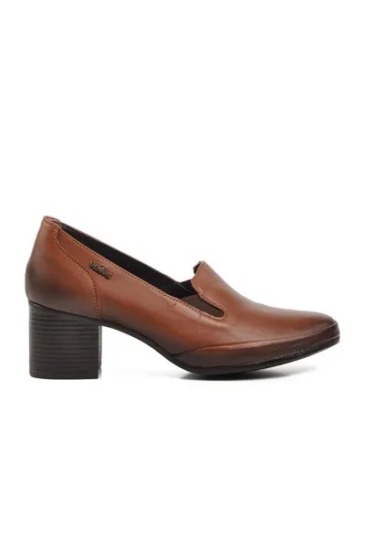 Светло-коричневые женские классические туфли на каблуке из кожи 1911902K Venüs
