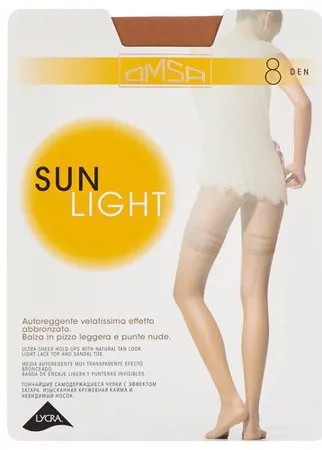 Чулки Omsa Sun Light, 8 den, размер 3, бежевый