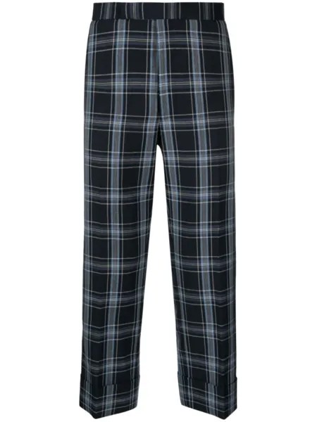 Брюки с низким шаговым швом и заниженной талией Thom Browne, синий